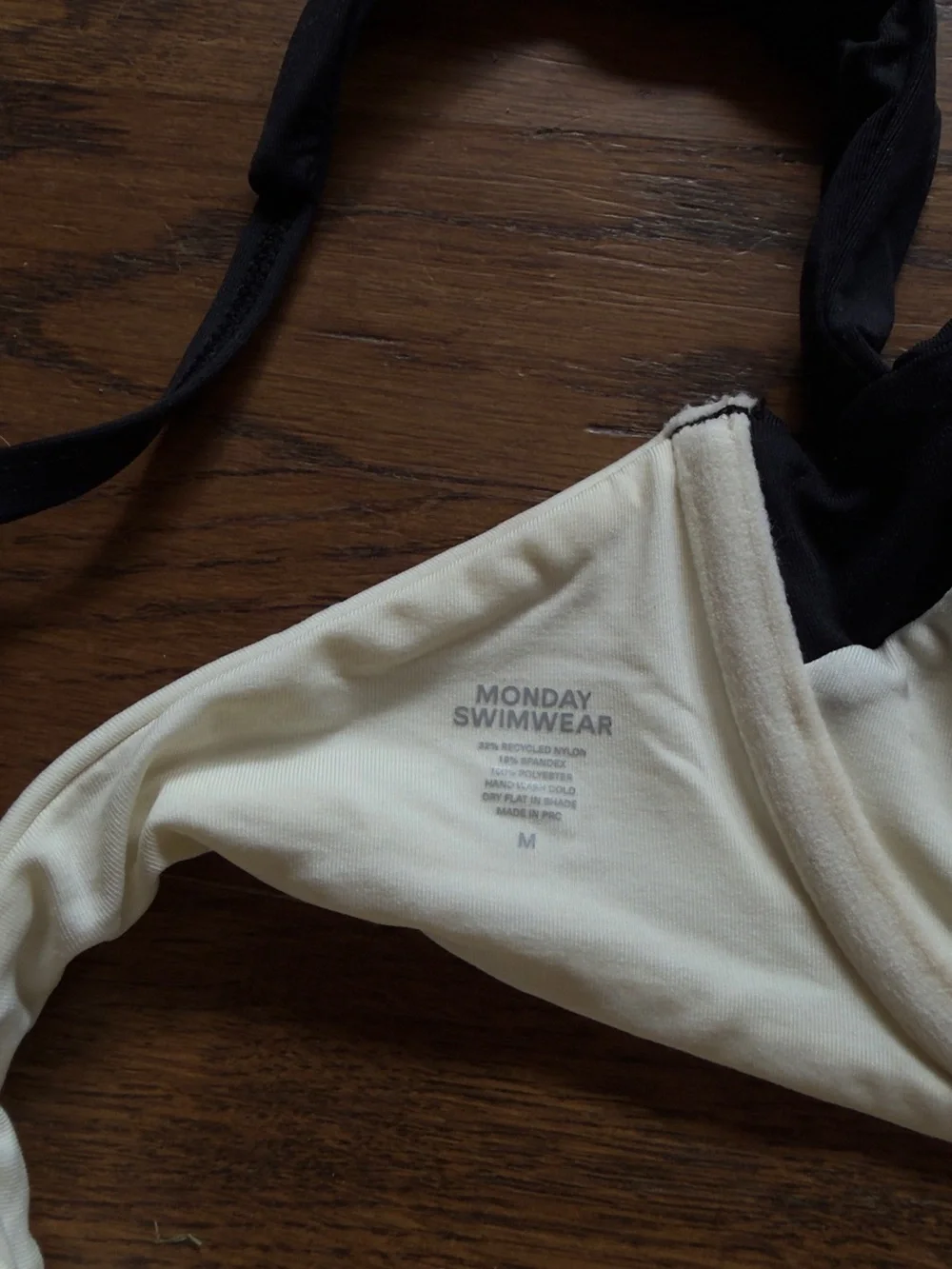 Monday Swimwear Cala Roja Top Ivory Black NWOT Sz M